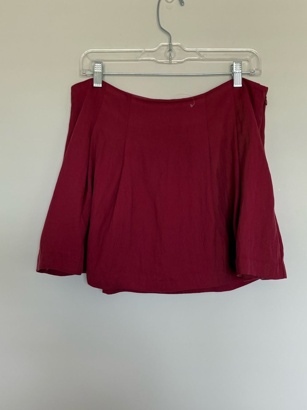 New Day Burgundy Mini Skort Size 10 Lyocell Blend Maroon Skirt Shorts